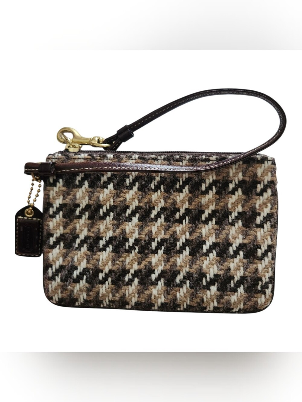 Coach Vintage Hamptons Houndstooth Wristlet EUC